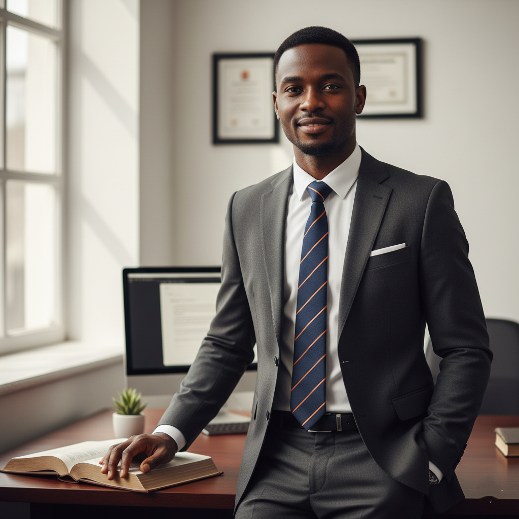 Barr. Chris Ekong reviewing civil litigation documents